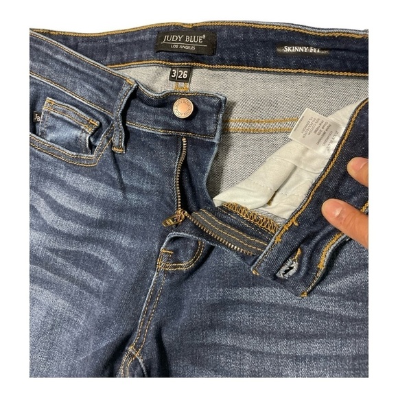 Judy Blue Skinny Fit Mid Rise Blue Jeans Size 3/26 - Picture 3 of 9
